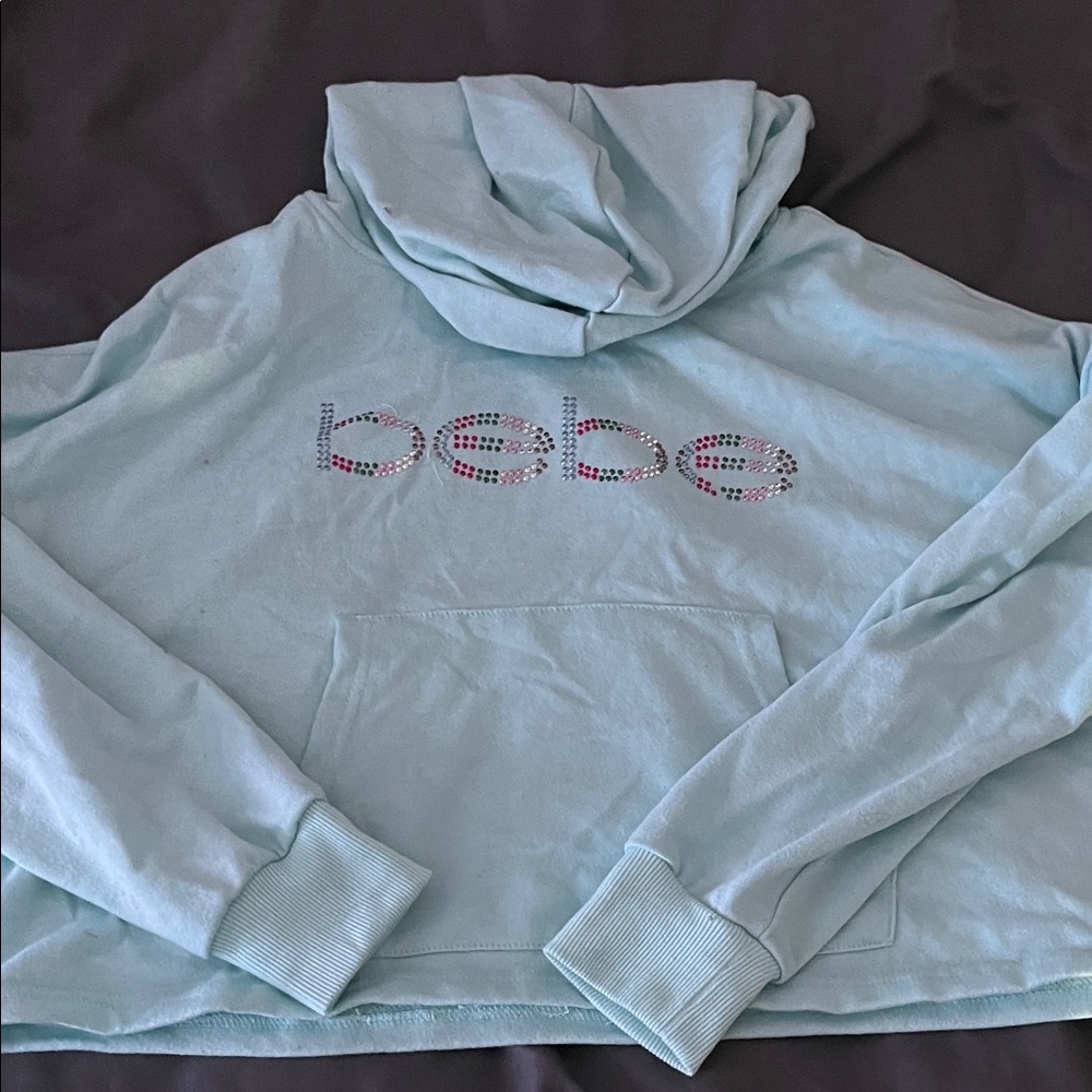 Bebe Pastel Blue Hoodie with Logo